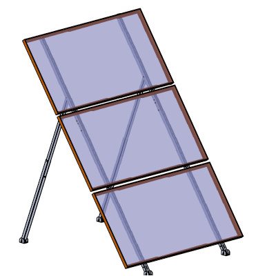 Support ajustable pour 3 panneaux solaires de 72 cellules et moins